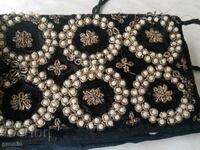 From my aunt's dresser, bag silver, tinsel, vintage velvet