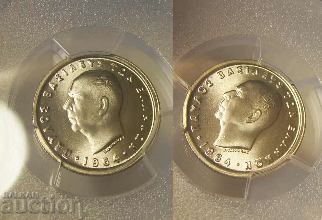 RR! Greece 50 lepta 1964 MS68 PCGS - 5 RR! Greece 50 lepta 1964 MS68 PCGS - 5