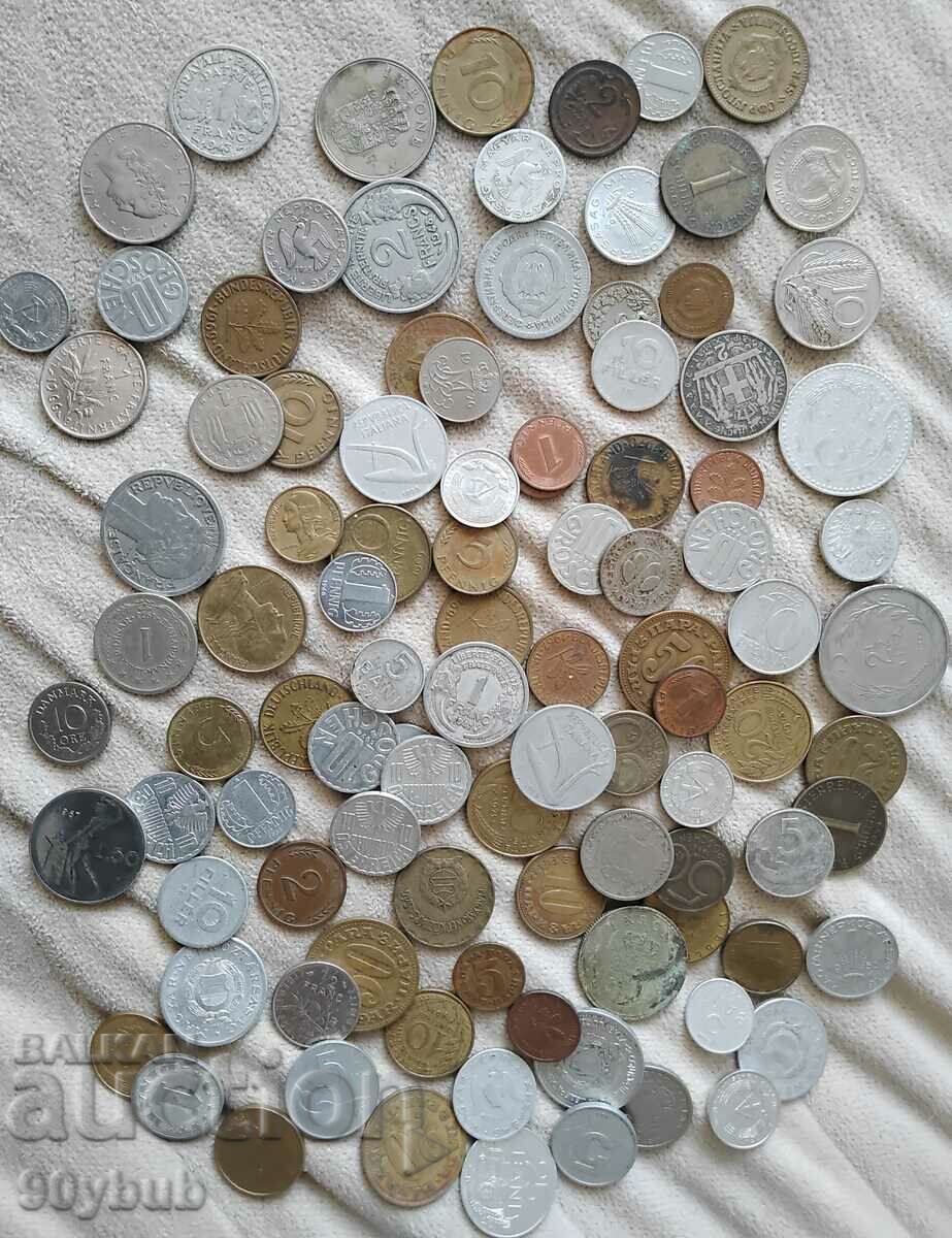 Foreign coins 100 pcs. different years