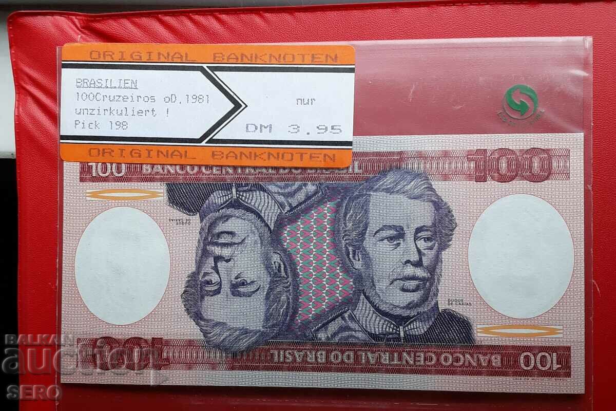 Банкнота-Бразилия-100 крузейро 1981