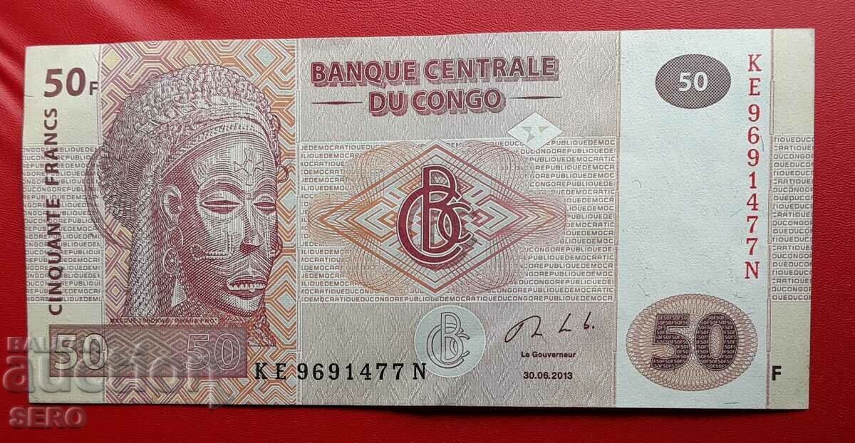 Банкнота-Конго-50 франка 2013