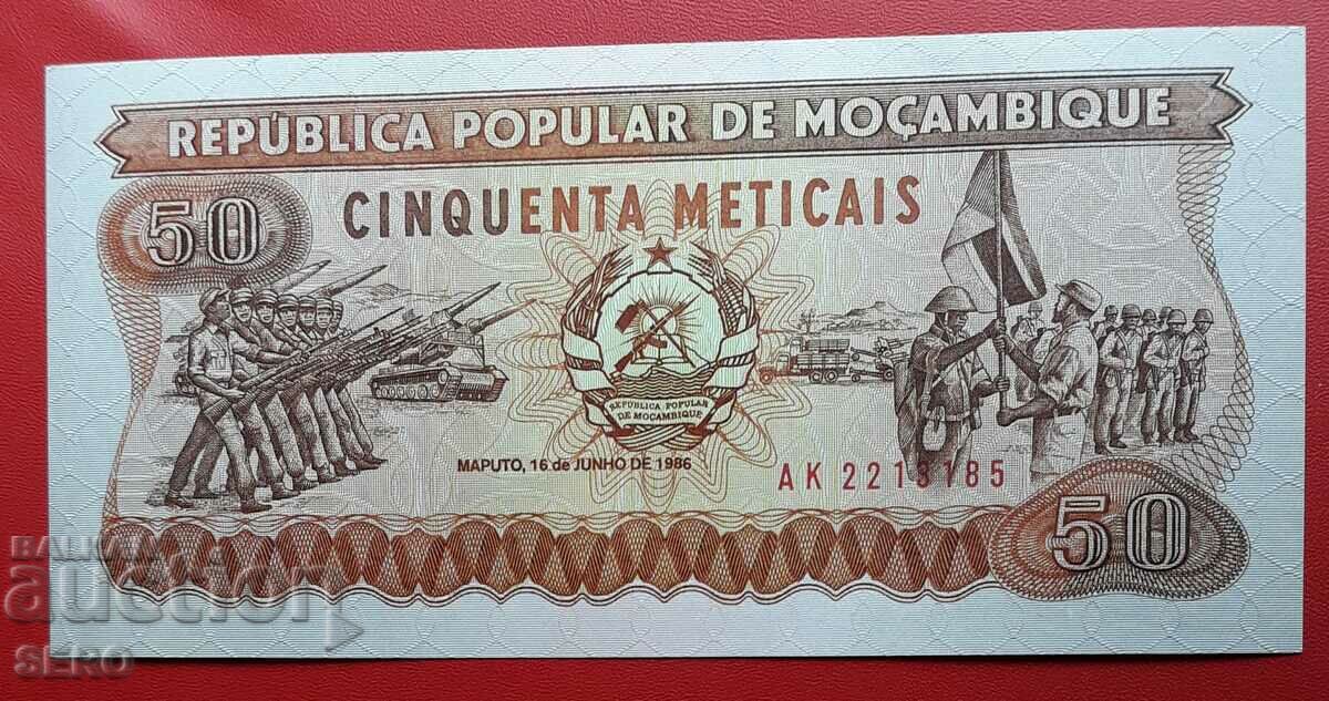 Banknote-Mozambique-50 meticas 1986