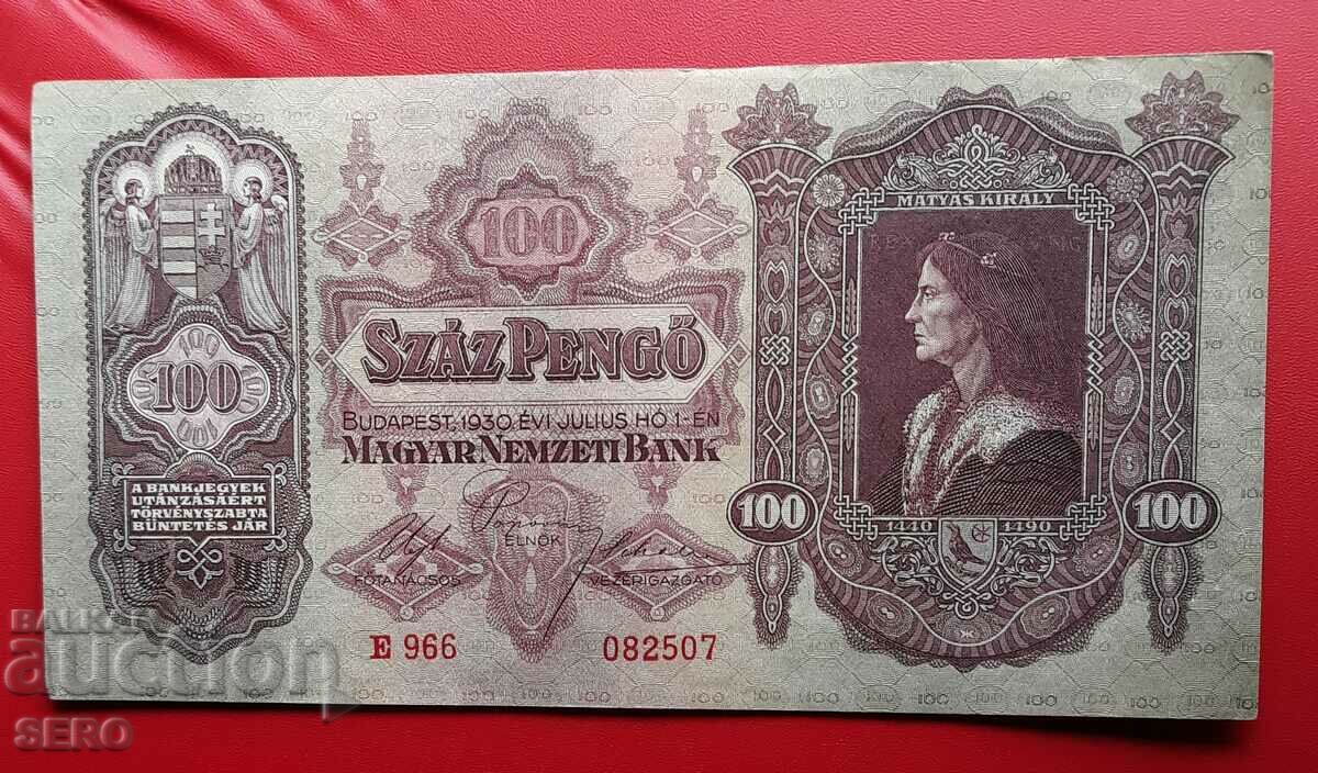 Bancnota-Ungaria-100 pengyos 1930