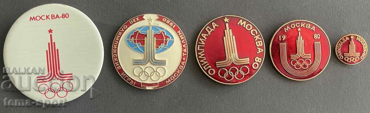 512 URSS lot de 5 semne olimpice Jocurile Olimpice de la Moscova 1980.