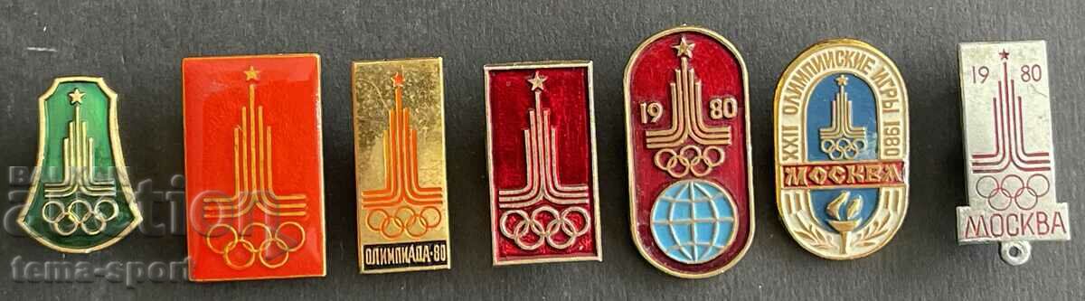 517 USSR lot of 7 Olympic signs Olympics Moscow 1980.