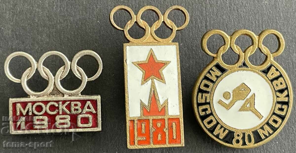 520 USSR lot of 3 Olympic signs Olympics Moscow 1980.