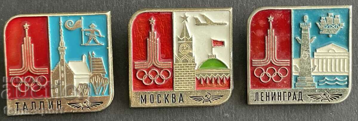522 USSR lot of 3 Olympic signs Olympics Moscow 1980.