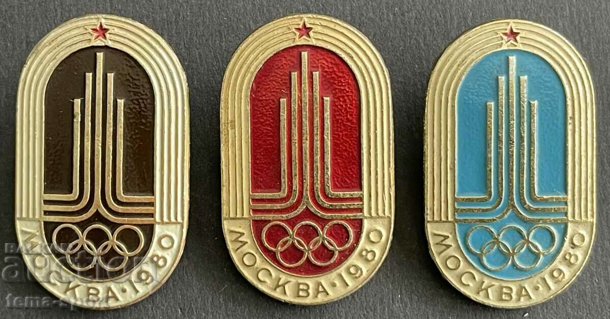 525 USSR lot of 3 Olympic signs Olympics Moscow 1980.