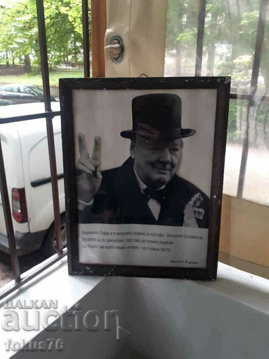 Auction Poster photo picture in a frame under glass - Churchill Auction Poster photo picture in a frame under glass - Churchill