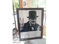 Poster photo picture in a frame under glass - Churchill