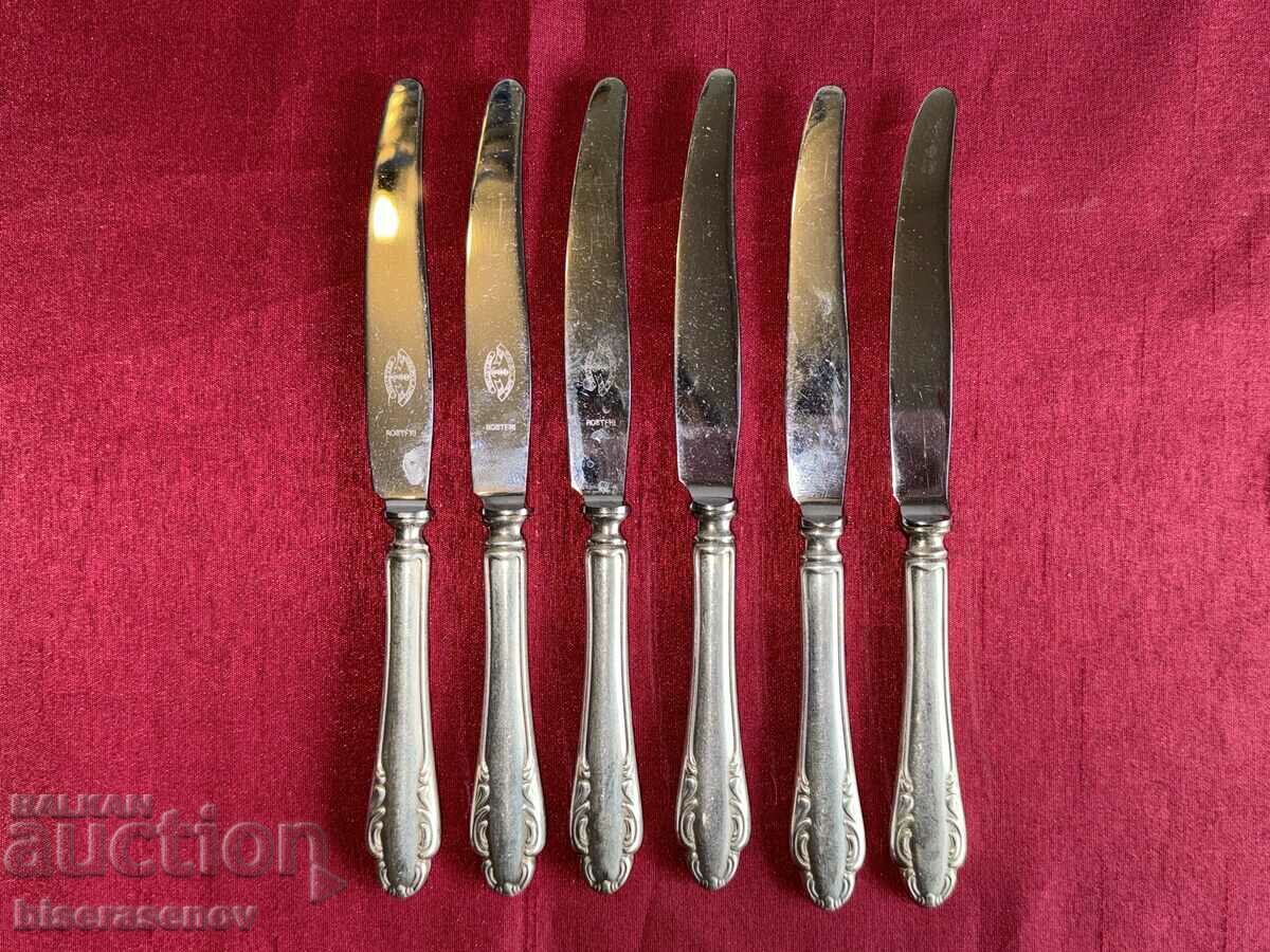Deep silver-plated knives (6 pieces)