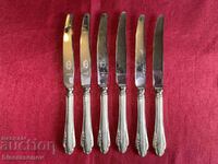 Deep silver-plated knives (6 pieces)