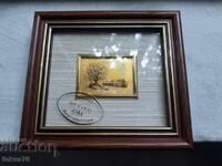 Painting miniature with gold foil signature