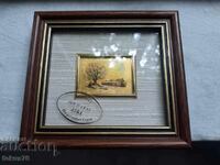 Painting miniature with gold foil signature