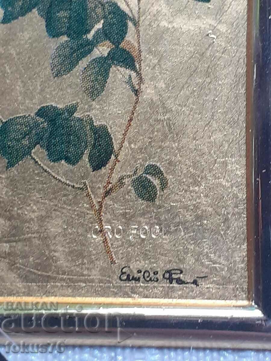 Delivery of Picture miniature with gold foil signature frame