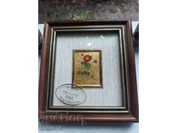 Picture miniature with gold foil signature frame