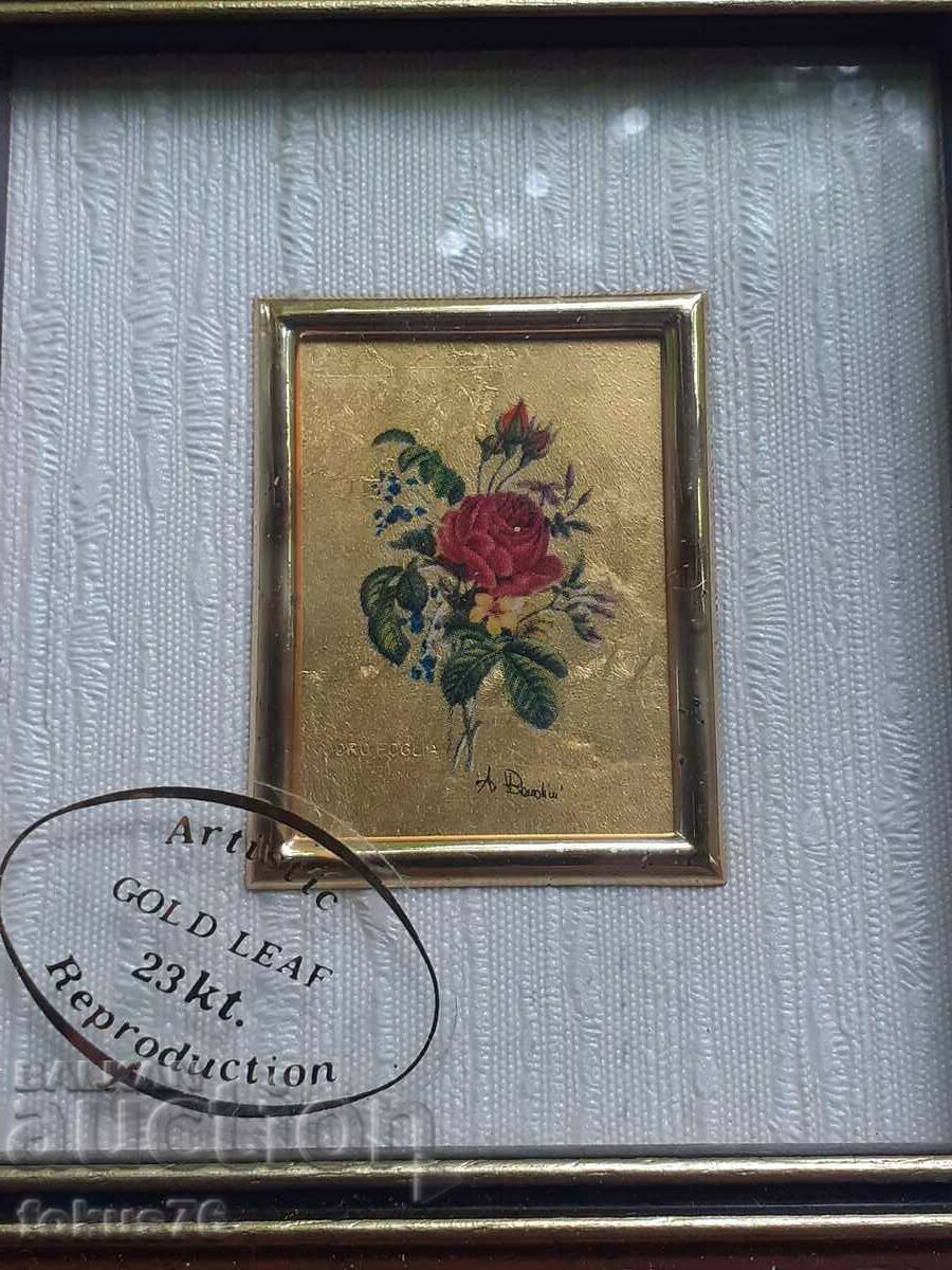 Picture miniature with gold foil signature frame certificate with price 49.00 BGN | € 25.05 Picture miniature with gold foil signature frame certificate with price 49.00 BGN | € 25.05