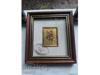 Picture miniature with gold foil signature frame certificate