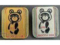 548 USSR 2 Olympic badge Olympics Moscow 1980 Misha