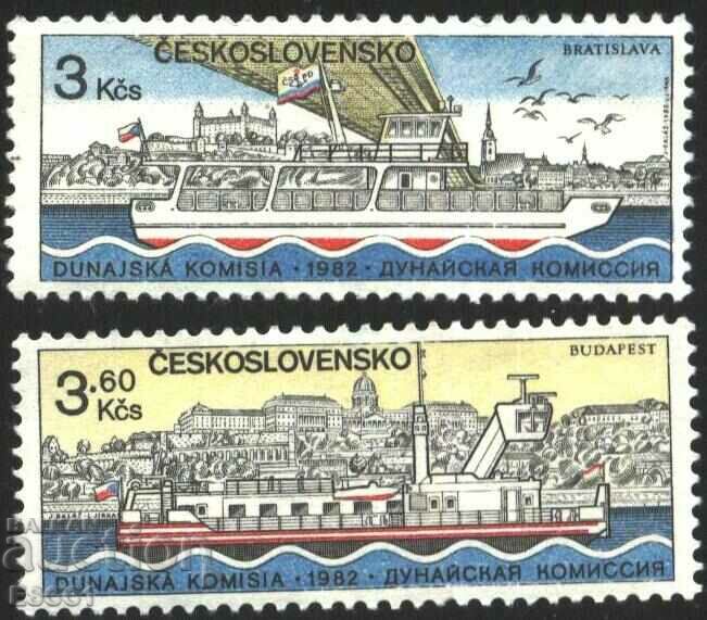 Clean Stamps Ships Danube Commission 1982 from Czechoslovakia
