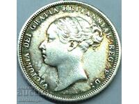 Great Britain 6p 1883 Young Victoria Silver Rare