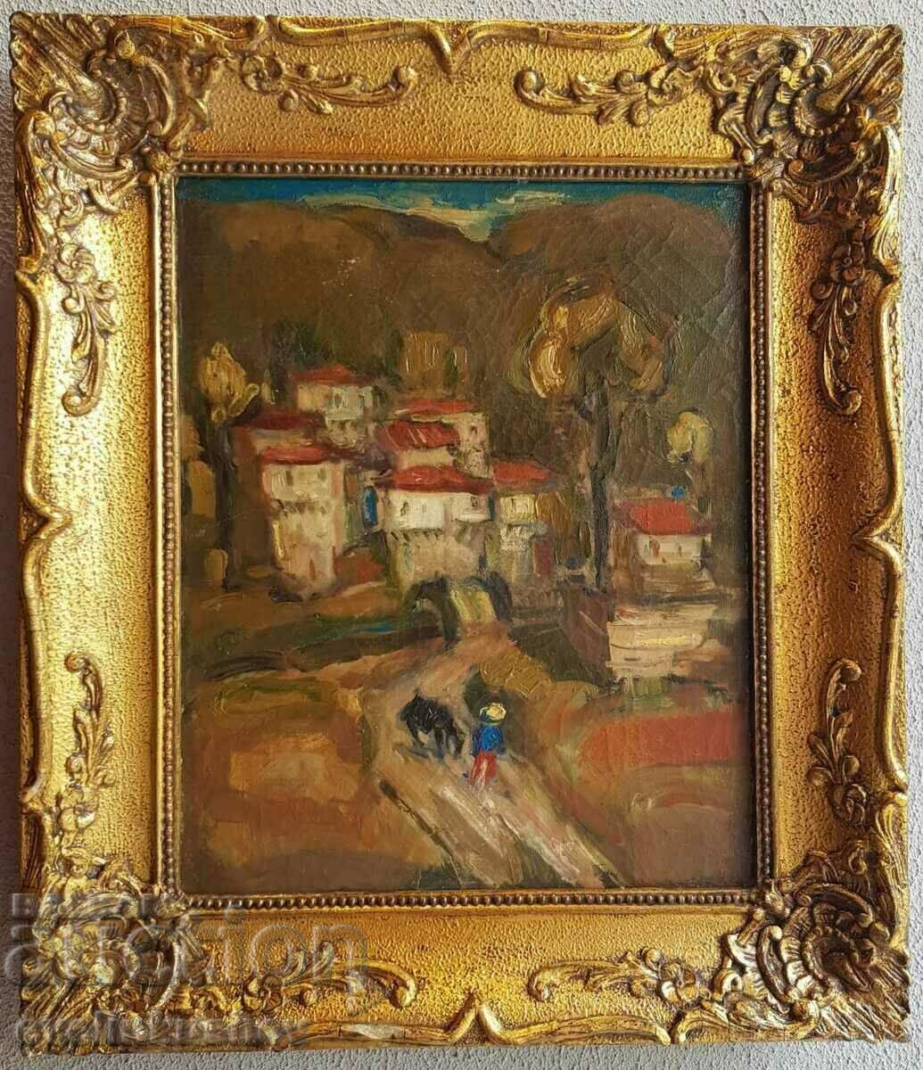 Παλιός πίνακας του Stoyan Venev, λάδι σε καμβά 52 x 60 cm