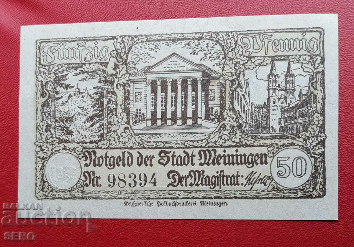 Банкнота-Германия-Саксония-Майнинген-50 пфенига