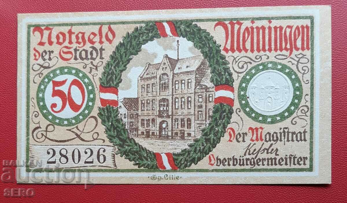 Банкнота-Германия-Саксония-Майнинген-50 пфенига 1920