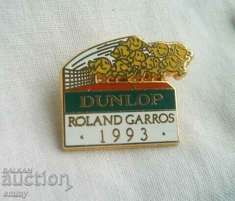 1993 DUNLOP Badge - Roland Garros Tennis Tournament, France
