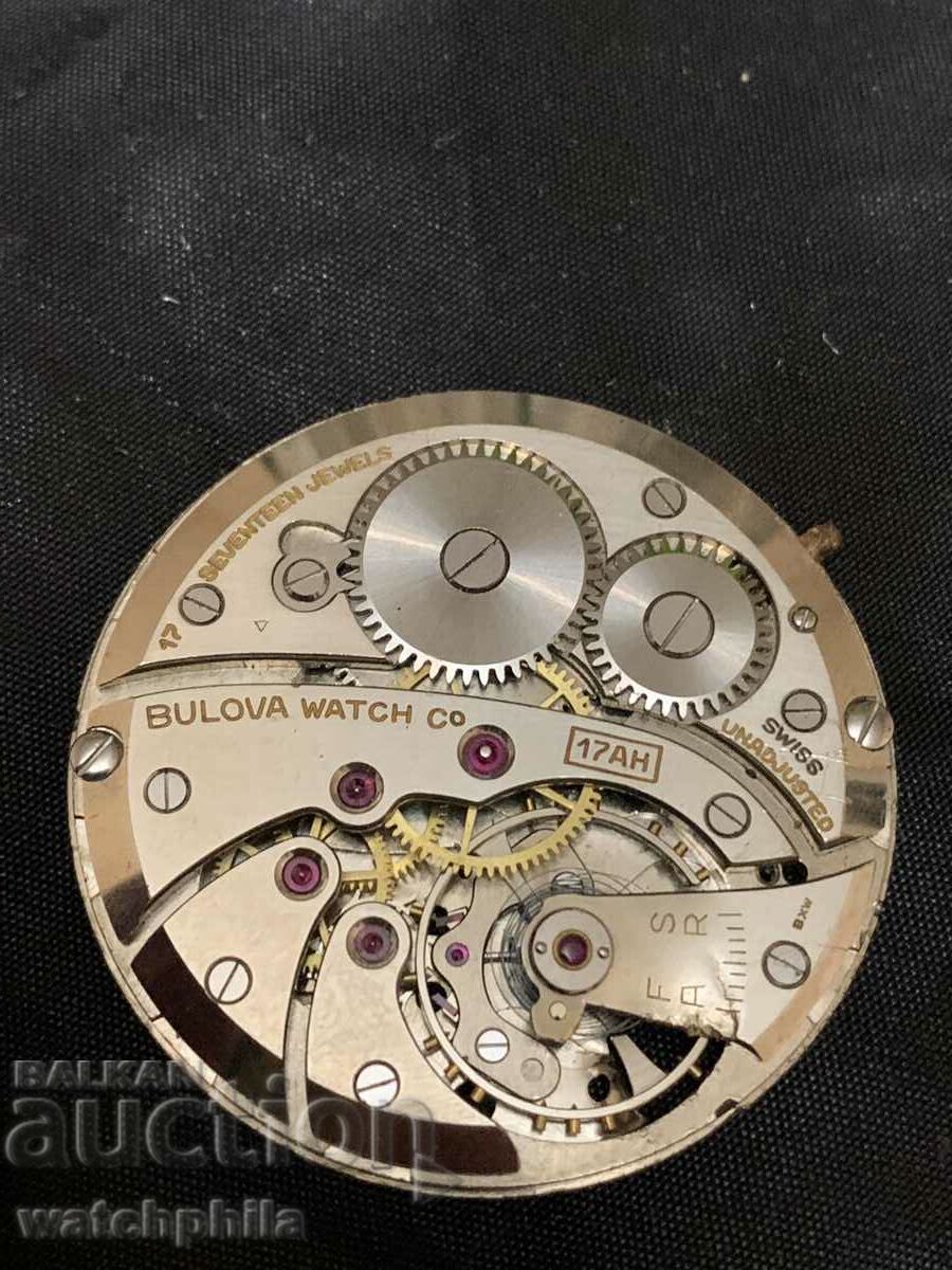 Bulova 17AH watch movement, for parts only