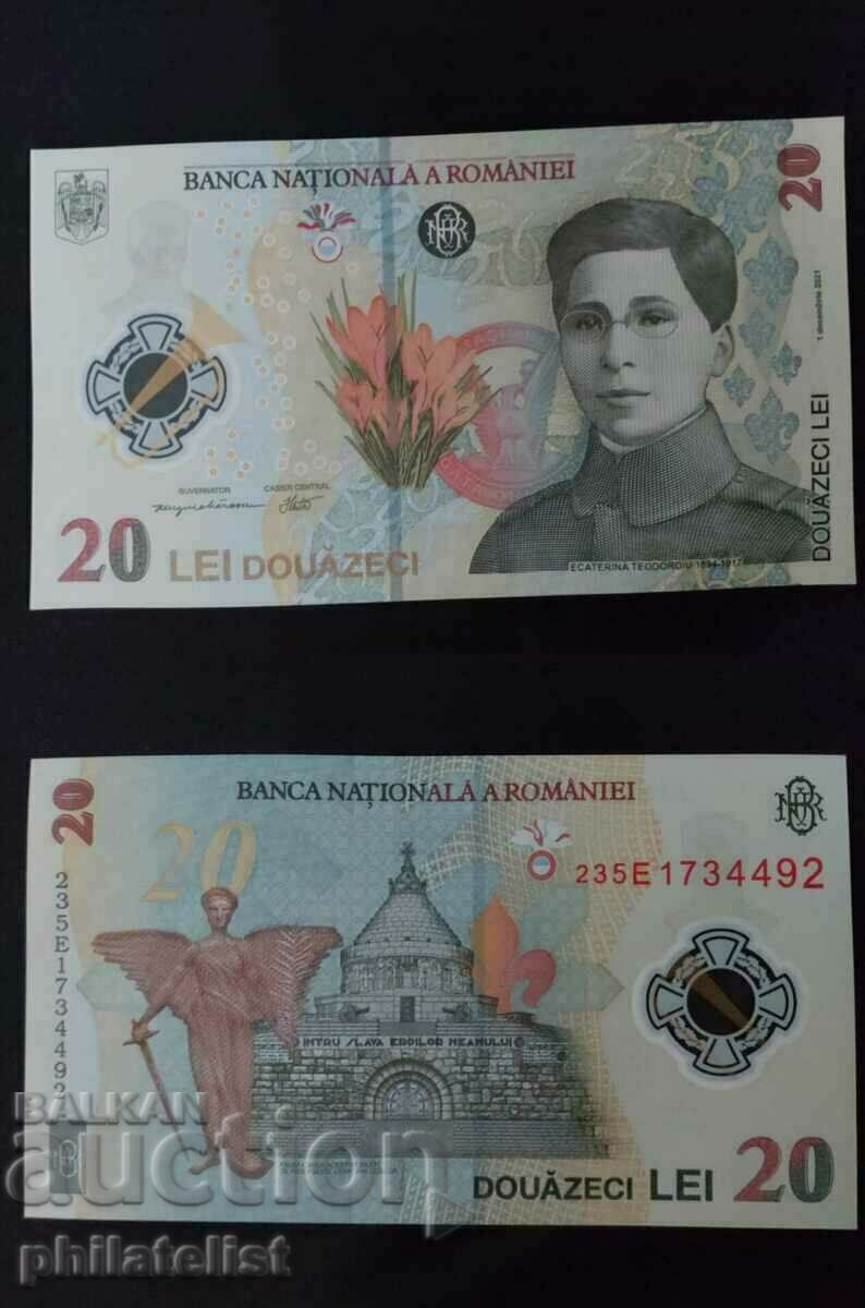 Ρουμανία 2021 - 20 lei - πολυμερές τραπεζογραμμάτιο Teodoroiu