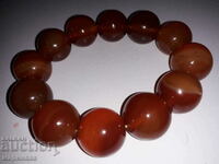 BRACELET. CARNELOL. HUGE BALLS. 18.2 MM