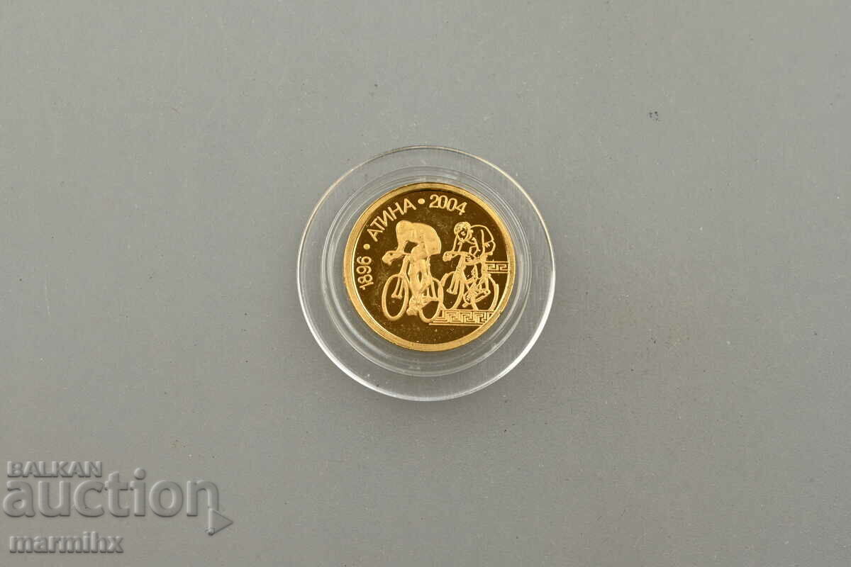 2002 Athens Olympic Games 5 Lev Gold Coin BZC
