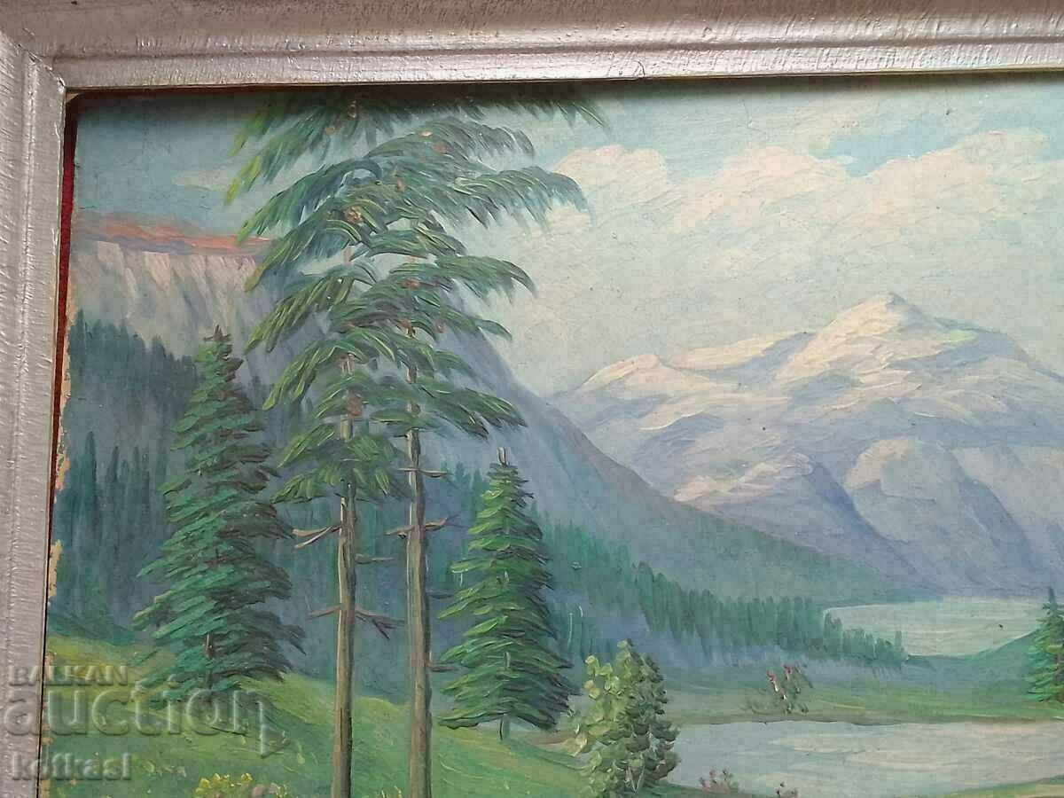 Bulgarian author Communism oil paints phaser Landscape Lakes with price 485.50 BGN | € 248.23 Bulgarian author Communism oil paints phaser Landscape Lakes with price 485.50 BGN | € 248.23