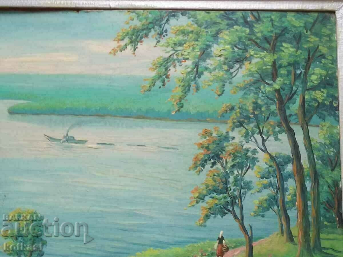Delivery of Bulgarian author Communism oil paints phaser Landscape River Delivery of Bulgarian author Communism oil paints phaser Landscape River
