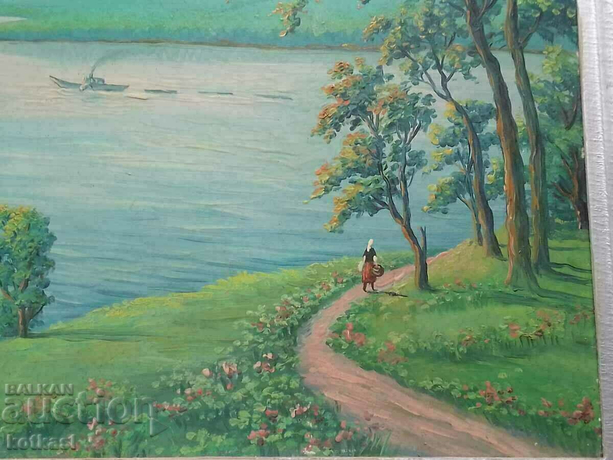 Bulgarian author Communism oil paints phaser Landscape River - 5 Bulgarian author Communism oil paints phaser Landscape River - 5