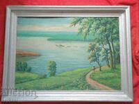 Bulgarian author Communism oil paints phaser Landscape River