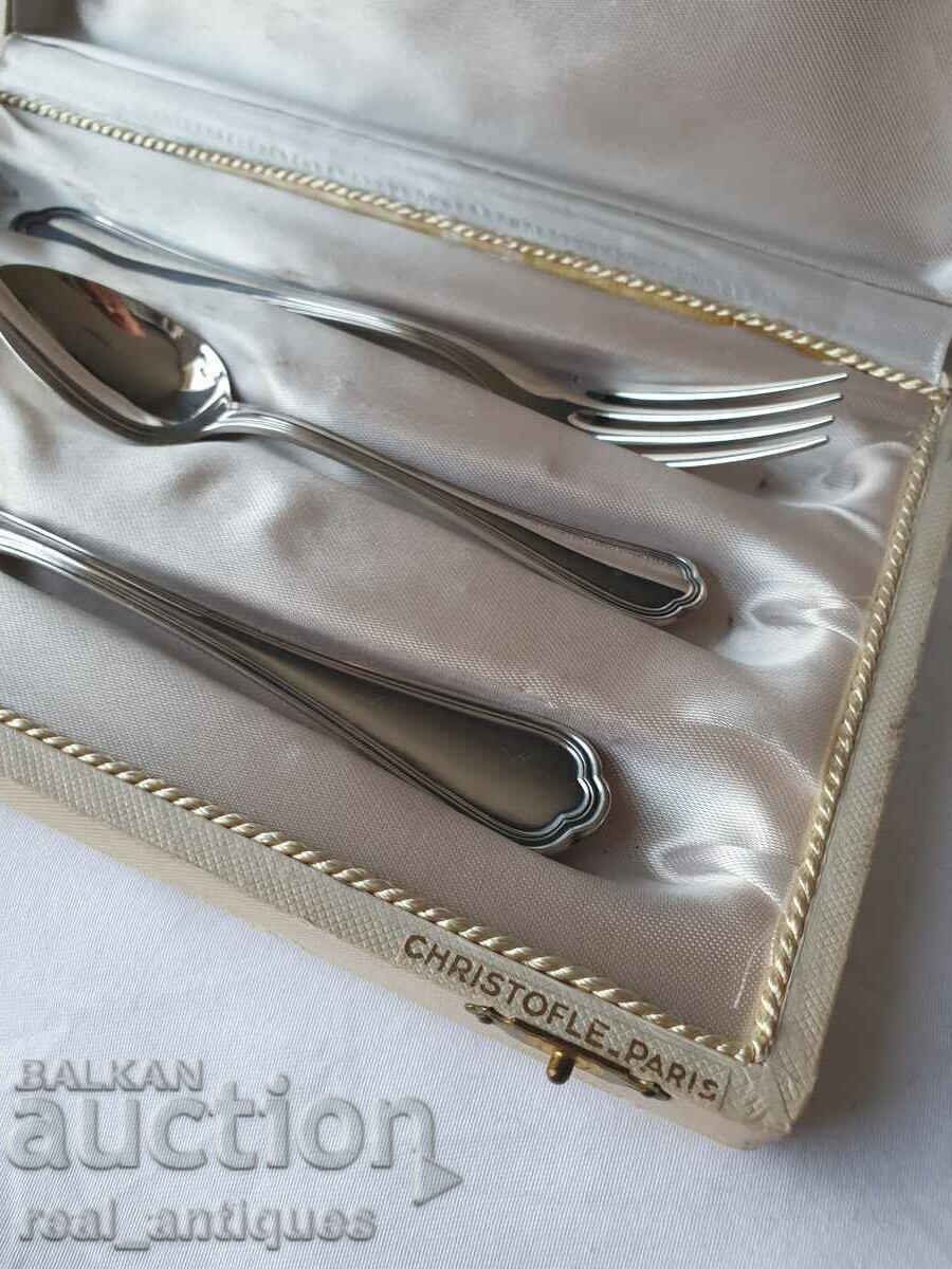 Auction Silver Plated Cutlery Set - Christofle Paris Auction Silver Plated Cutlery Set - Christofle Paris