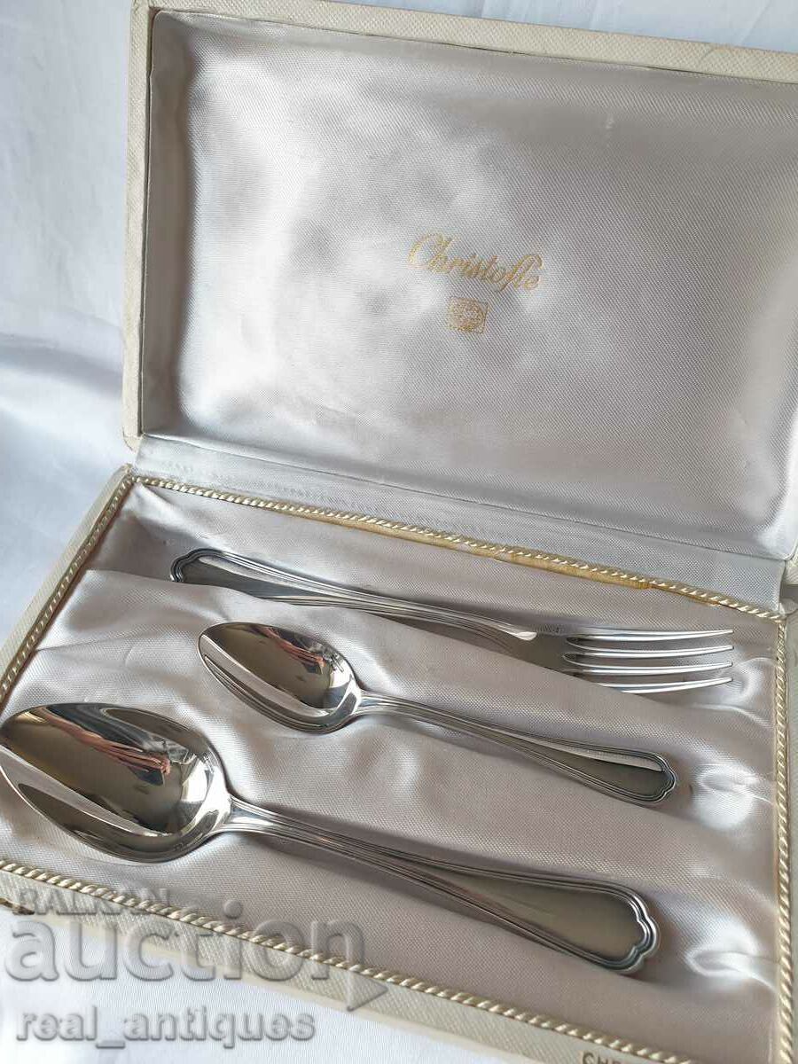 Silver Plated Cutlery Set - Christofle Paris Silver Plated Cutlery Set - Christofle Paris