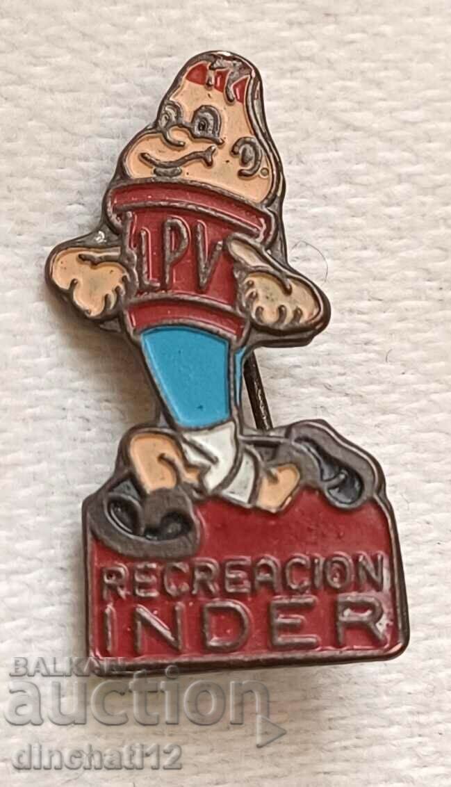 Rare Cuban Badge Cuba - LPV Recreacion (INDER) CUBA