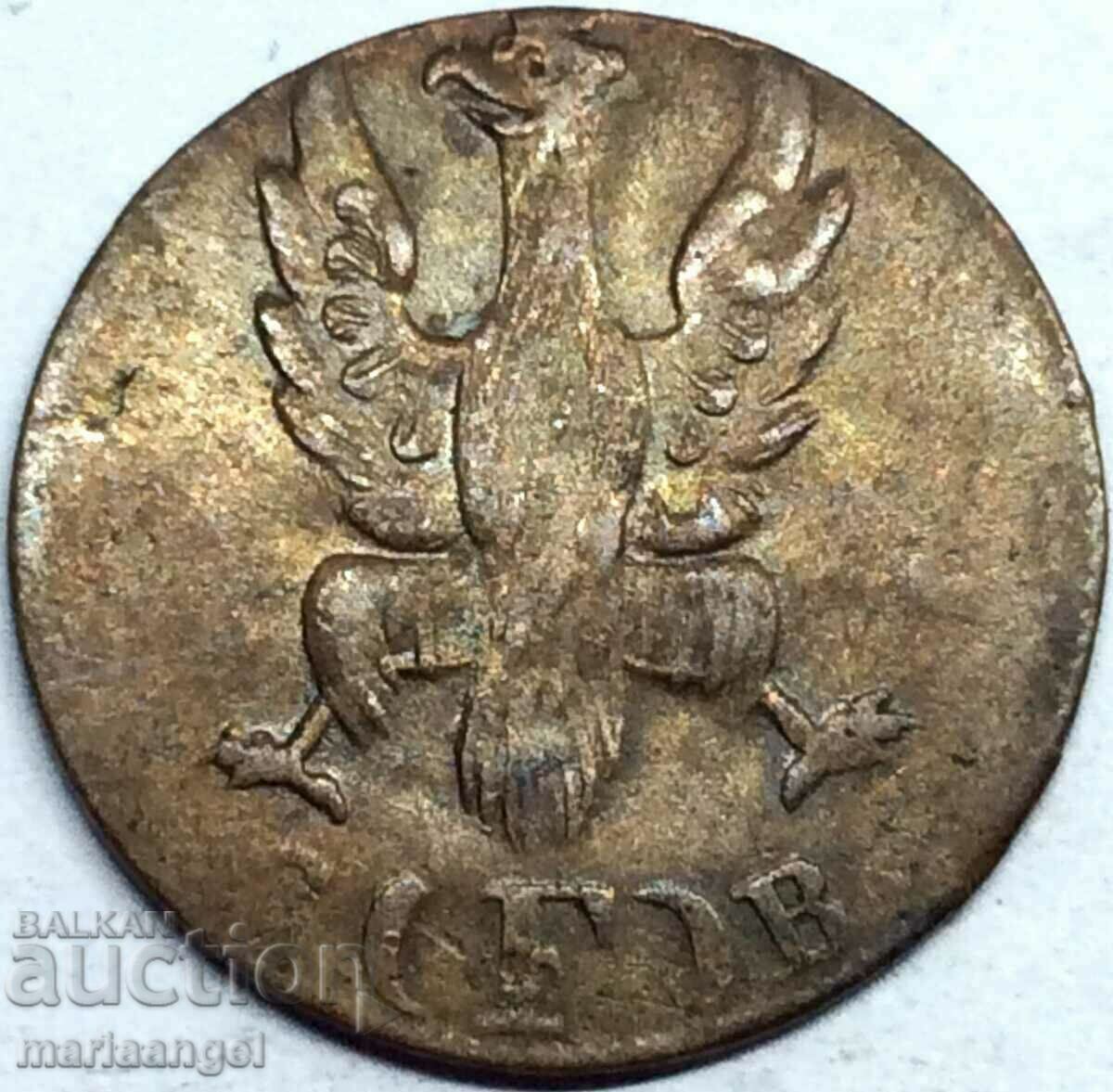 1 heller 1821 Frankfurt Germania Eagle bronz