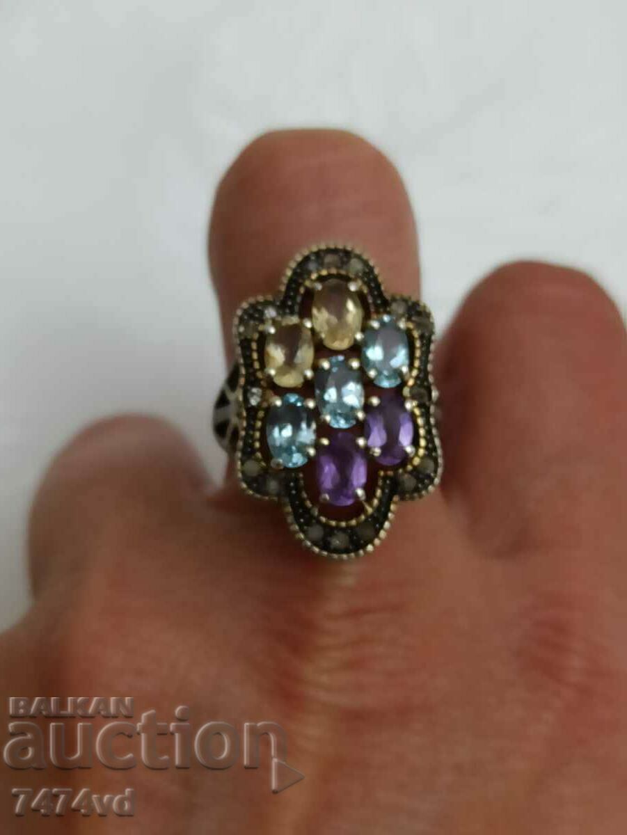 Delivery of ANTIQUE ITEM - GOLD RING - DIAMONDS, AQUAMARINE, ETC. Delivery of ANTIQUE ITEM - GOLD RING - DIAMONDS, AQUAMARINE, ETC.