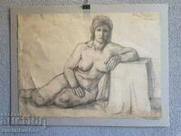 Graphic naked female body - Maria Tsacheva