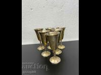 Silver plated wine glasses. #5431