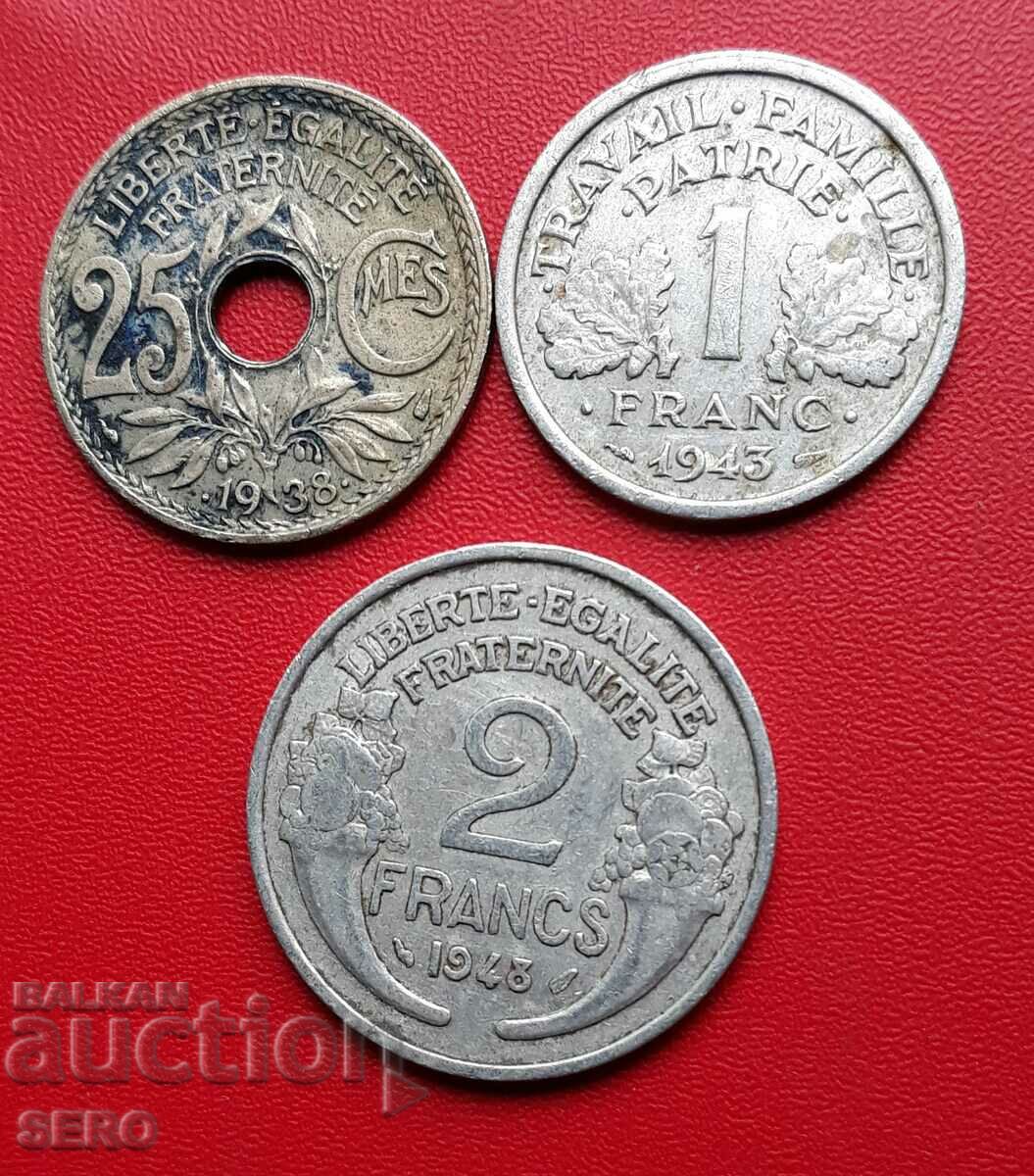 France-lot 3 coins
