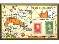 Чист блок   Филателна изложба Карта 1985 от  Куба