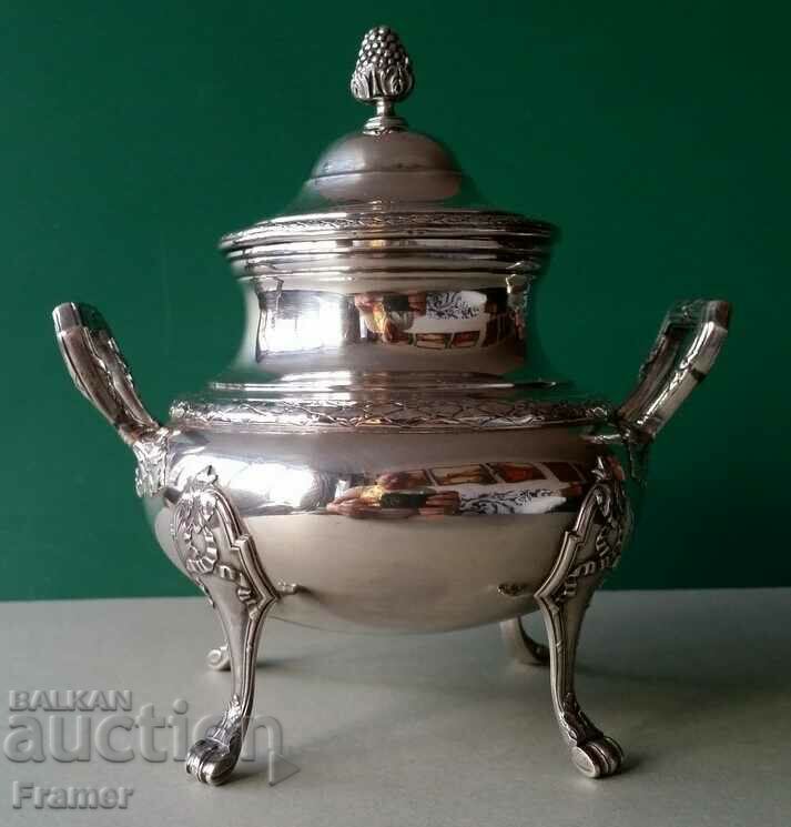 Silver France 1870-90s Empire style gilt sugar bowl