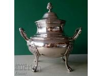 Silver France 1870-90s Empire style gilt sugar bowl
