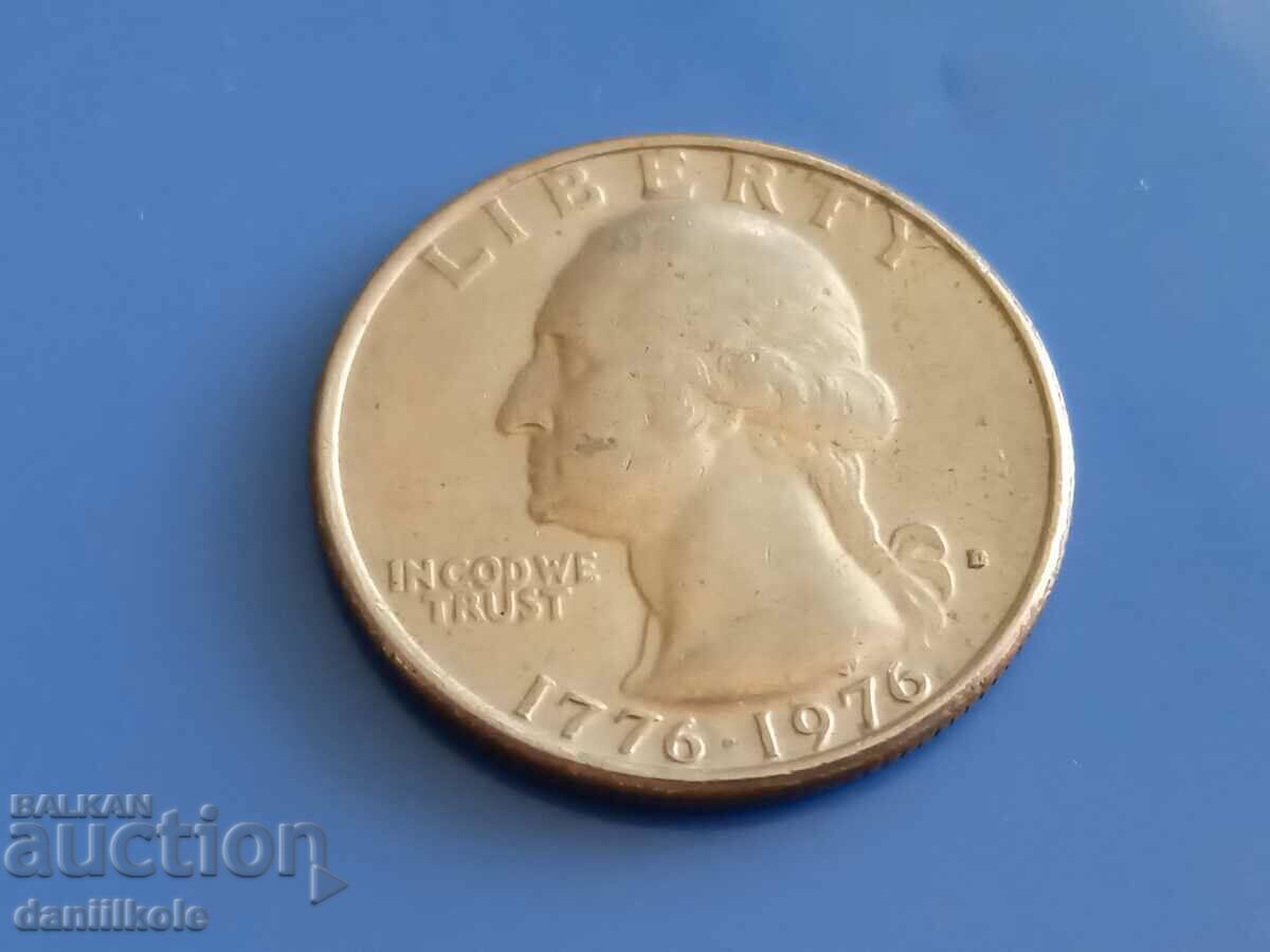 *$*Y*$* USA 1/4 QUARTER QUARTER DOLLAR 1976 - EXCELLENT *$*Y*$* with price 3.31 BGN | € 1.69 *$*Y*$* USA 1/4 QUARTER QUARTER DOLLAR 1976 - EXCELLENT *$*Y*$* with price 3.31 BGN | € 1.69