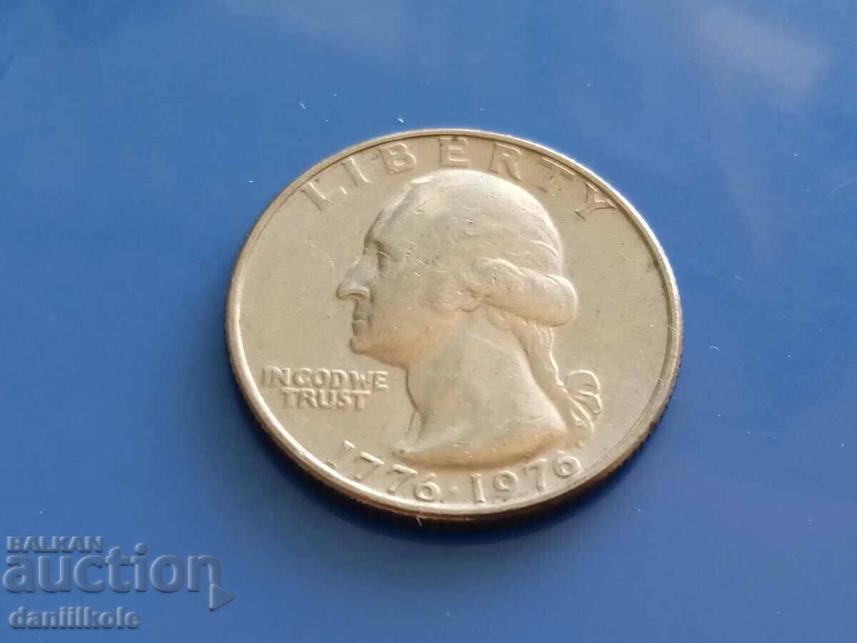 *$*Y*$* ΗΠΑ 1/4 ΤΕΤΑΡΤΟ ΤΕΤΑΡΤΟ ΔΟΛΑΡΙΟ 1976 - ΕΞΑΙΡΕΤΙΚΟ *$*Y*$* με τιμή 3.31 BGN | € 1.69